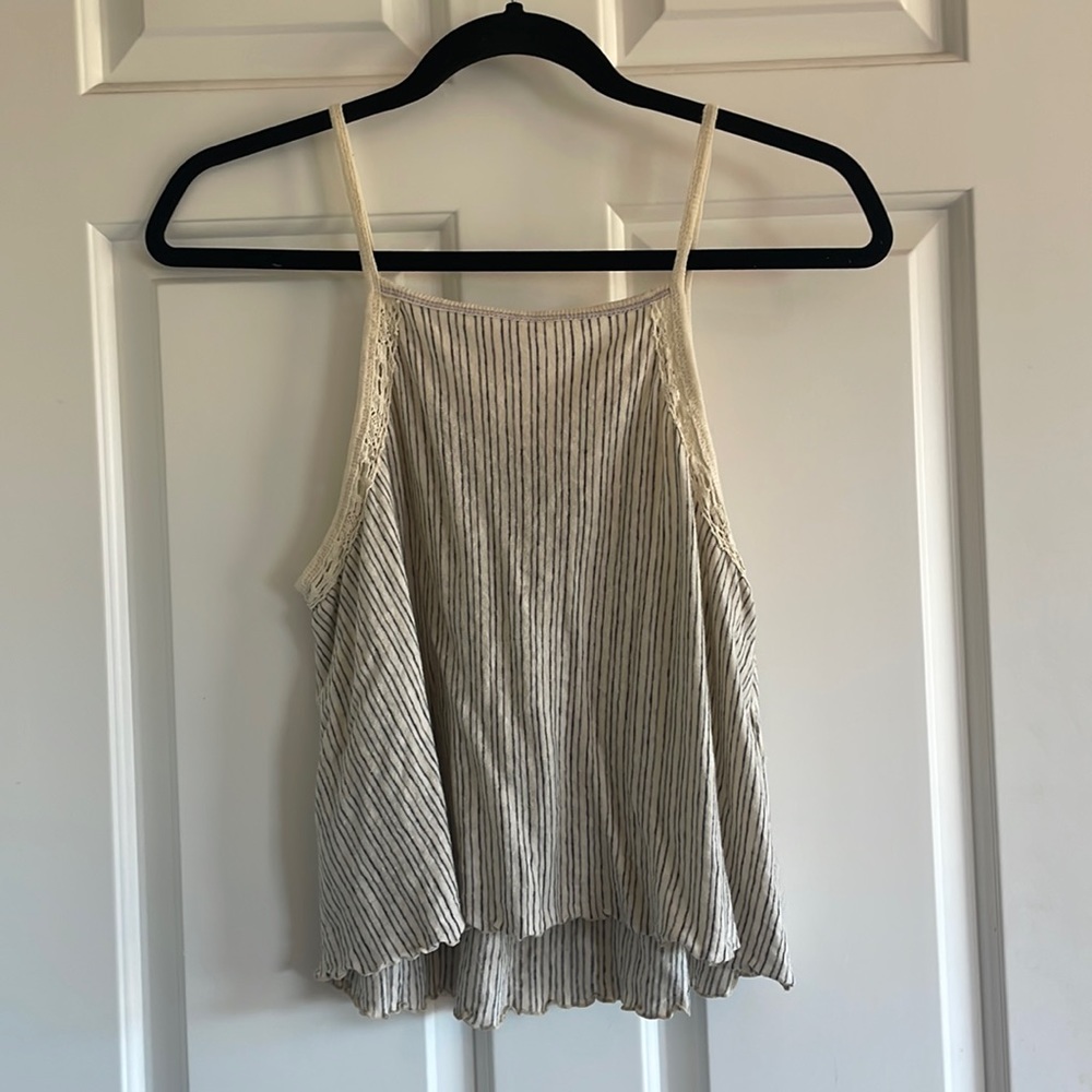 free people off-white/cream tank top